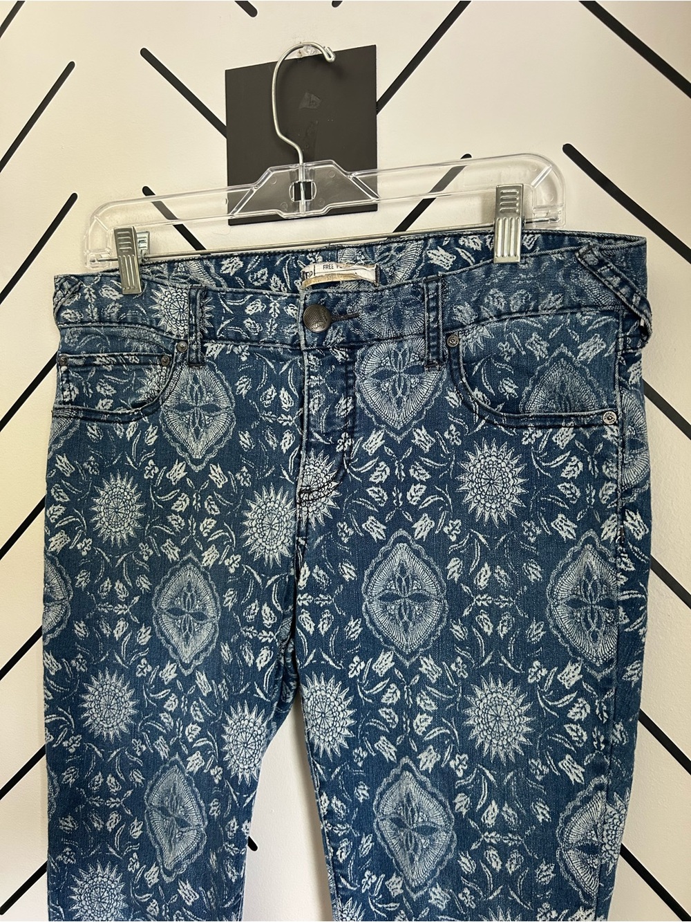 Free People printed skinny jeans
